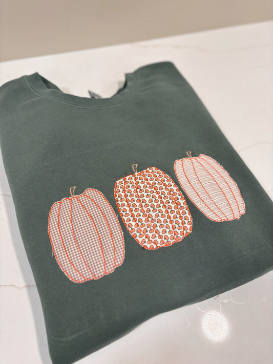 Fall Pumpkins Applique Sweatshirt