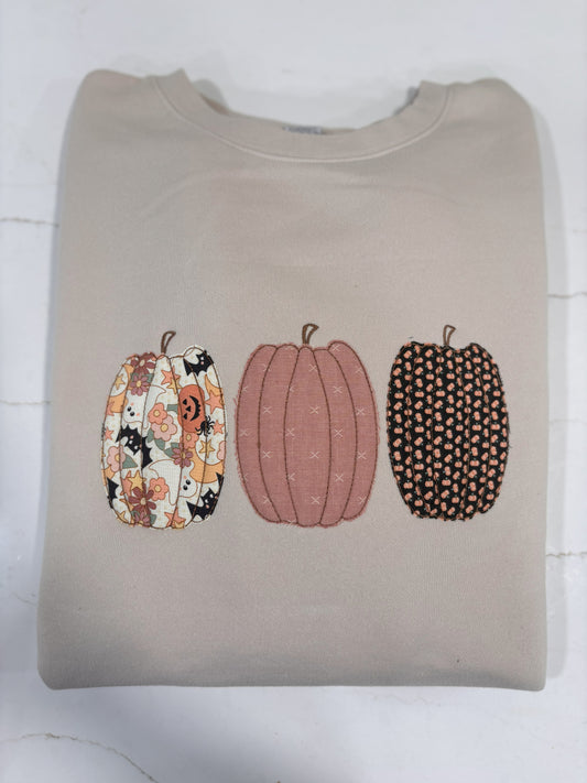 Halloween Pumpkin Applique Sweatshirt